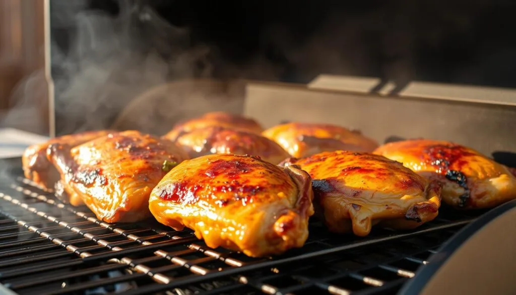 chicken thighs on pellet smoker
