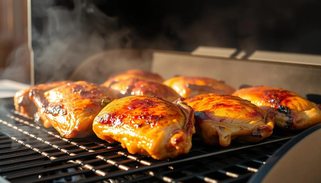chicken thighs on pellet smoker