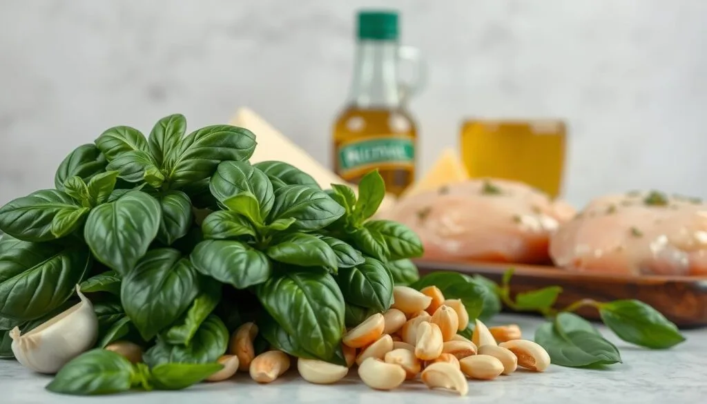 essential ingredients for pesto chicken essential ingredients for pesto chicken